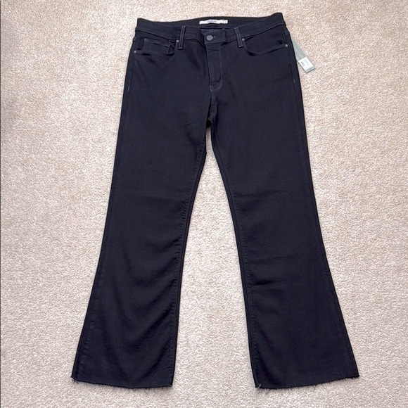 NWT Hudson Nico Mid Rise Barefoot Bootcut Black Wash Raw Hem Jeans Size 32 - Picture 3 of 12